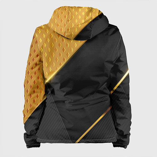 Женская куртка Герб России на черном фоне с золотыми вставками / 3D-Черный – фото 2