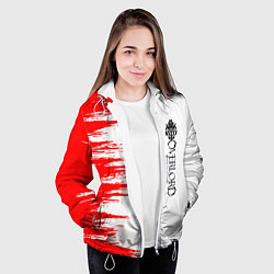 Куртка с капюшоном женская Overlord - текстура, цвет: 3D-белый — фото 2
