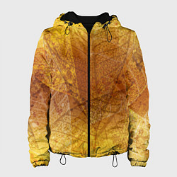 Куртка с капюшоном женская Осенний узор, цвет: 3D-черный