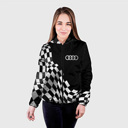 Куртка с капюшоном женская Audi racing flag, цвет: 3D-черный — фото 2