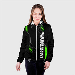 Куртка с капюшоном женская Samurai - Зеленые технологии, цвет: 3D-белый — фото 2