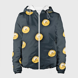 Куртка с капюшоном женская Грусть смайла, цвет: 3D-белый