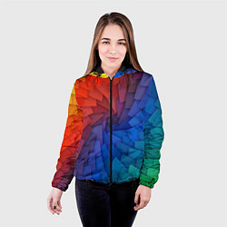 Куртка с капюшоном женская Листы цветной бумаги, цвет: 3D-черный — фото 2