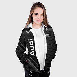 Куртка с капюшоном женская Audi карбон, цвет: 3D-белый — фото 2