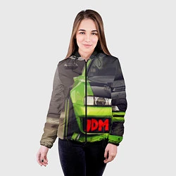 Куртка с капюшоном женская JDM машина зеленая тюнингованная, цвет: 3D-черный — фото 2