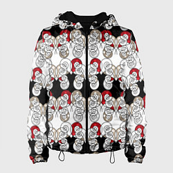 Куртка с капюшоном женская Абстрактный креативный красно-черный узор, цвет: 3D-черный
