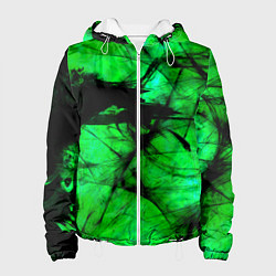 Куртка с капюшоном женская Зеленый фантом, цвет: 3D-белый
