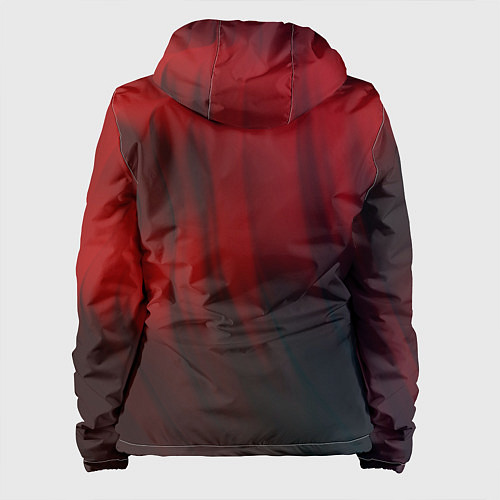 Женская куртка Красные абстрактные волны во тьме / 3D-Черный – фото 2