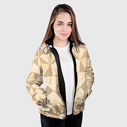 Куртка с капюшоном женская Плитка геометрическая мозаика, цвет: 3D-черный — фото 2