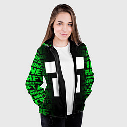 Куртка с капюшоном женская Лицо Крипера - Майнкрафт, цвет: 3D-черный — фото 2