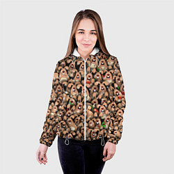 Куртка с капюшоном женская Новогодние зайцы, цвет: 3D-белый — фото 2