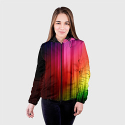 Куртка с капюшоном женская Цветной спектр, цвет: 3D-черный — фото 2