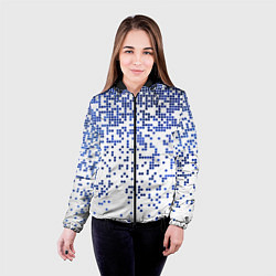 Куртка с капюшоном женская Пиксельный минималистический паттерн, цвет: 3D-черный — фото 2