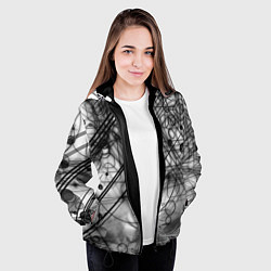 Куртка с капюшоном женская Геометрические фигуры графика, цвет: 3D-черный — фото 2