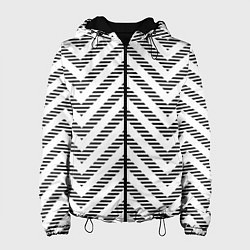 Куртка с капюшоном женская Паттерн ломанных линий, цвет: 3D-черный