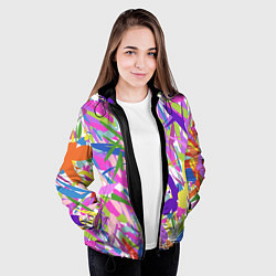 Куртка с капюшоном женская Сочные краски лета и бабочки, цвет: 3D-черный — фото 2