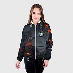 Куртка с капюшоном женская BMW explosion, цвет: 3D-белый — фото 2