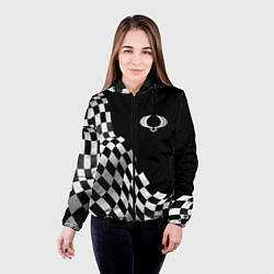 Куртка с капюшоном женская SsangYong racing flag, цвет: 3D-черный — фото 2