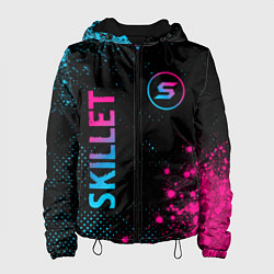 Куртка с капюшоном женская Skillet - neon gradient: надпись, символ, цвет: 3D-черный