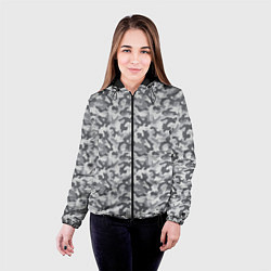 Куртка с капюшоном женская Камуфляж М-21 серый, цвет: 3D-черный — фото 2