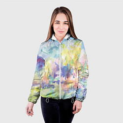 Куртка с капюшоном женская Золотая осень акварель, цвет: 3D-белый — фото 2