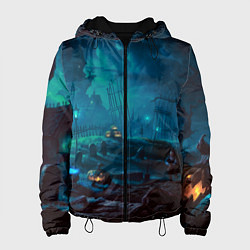 Куртка с капюшоном женская Волшебная ночь, цвет: 3D-черный