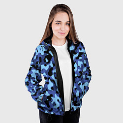 Куртка с капюшоном женская Камуфляж Sky Blue, цвет: 3D-черный — фото 2