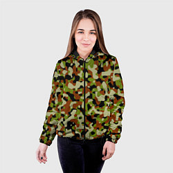 Куртка с капюшоном женская Камуфляж British, цвет: 3D-черный — фото 2