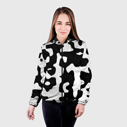 Куртка с капюшоном женская Камуфляж Cowskin крупный, цвет: 3D-черный — фото 2