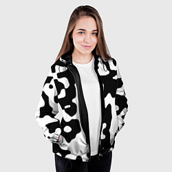 Куртка с капюшоном женская Камуфляж Cowskin крупный, цвет: 3D-черный — фото 2