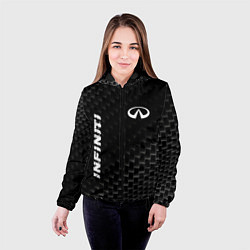 Куртка с капюшоном женская Infiniti карбоновый фон, цвет: 3D-черный — фото 2