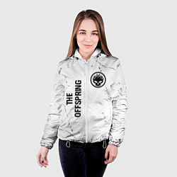 Куртка с капюшоном женская The Offspring glitch на светлом фоне: надпись, сим, цвет: 3D-белый — фото 2