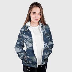 Куртка с капюшоном женская Камуфляж Росгвардия цифра, цвет: 3D-белый — фото 2