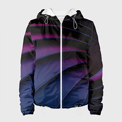 Куртка с капюшоном женская Спиральные тёмные пластины, цвет: 3D-белый