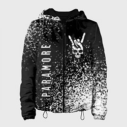 Куртка с капюшоном женская Paramore и рок символ на темном фоне, цвет: 3D-черный