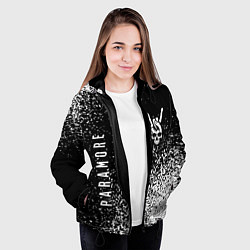 Куртка с капюшоном женская Paramore и рок символ на темном фоне, цвет: 3D-черный — фото 2