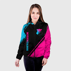 Куртка с капюшоном женская Hoffenheim - neon gradient: надпись, символ, цвет: 3D-черный — фото 2