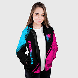 Куртка с капюшоном женская Hoffenheim - neon gradient: надпись, символ, цвет: 3D-черный — фото 2