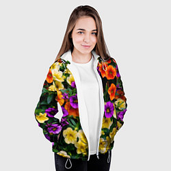 Куртка с капюшоном женская Разноцветная петуния, цвет: 3D-белый — фото 2