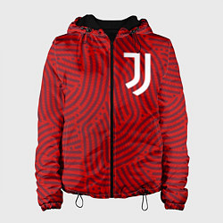 Куртка с капюшоном женская Juventus отпечатки, цвет: 3D-черный
