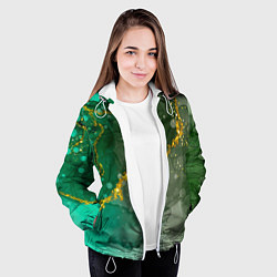 Куртка с капюшоном женская Изумрудная фантазия, цвет: 3D-белый — фото 2