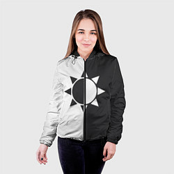 Куртка с капюшоном женская Черно-белое солнце, цвет: 3D-черный — фото 2