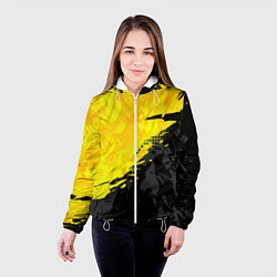 Куртка с капюшоном женская Black and yellow, цвет: 3D-белый — фото 2
