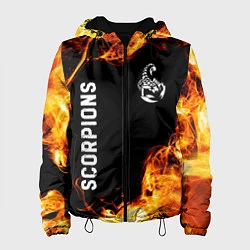 Куртка с капюшоном женская Scorpions и пылающий огонь, цвет: 3D-черный