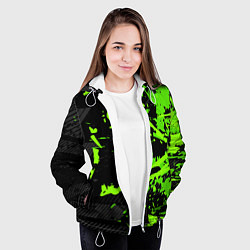 Куртка с капюшоном женская Black & Green, цвет: 3D-белый — фото 2