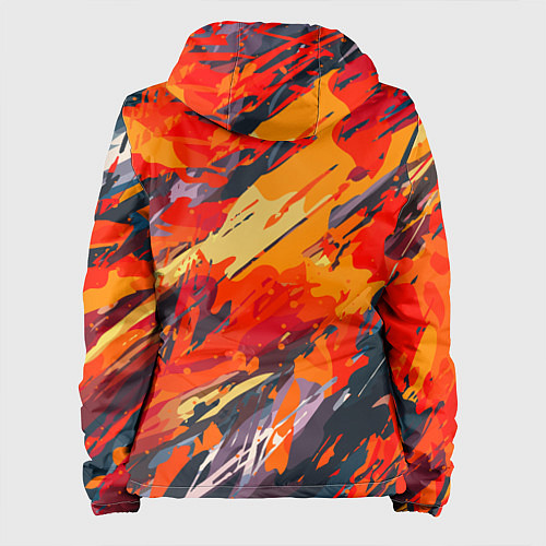 Женская куртка Оранжевые кляксы / 3D-Черный – фото 2
