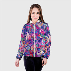 Куртка с капюшоном женская Multi-colored colorful patterns, цвет: 3D-белый — фото 2
