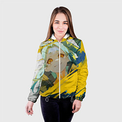 Куртка с капюшоном женская Киберпанк: Бегущие по краю Ребекка, цвет: 3D-белый — фото 2