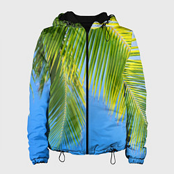 Куртка с капюшоном женская Пальма у неба, цвет: 3D-черный