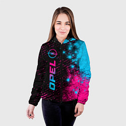 Куртка с капюшоном женская Opel - neon gradient: по-вертикали, цвет: 3D-черный — фото 2